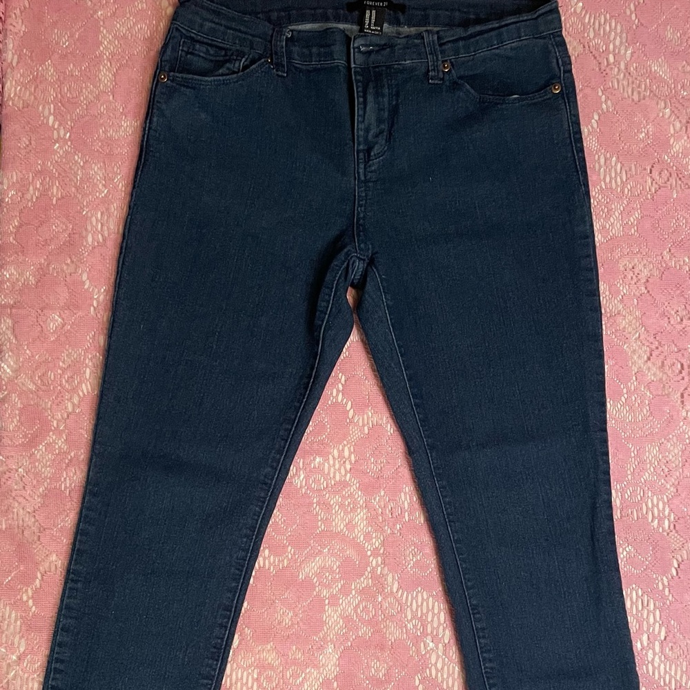 Forever 21 Jeans, Straight Leg, Dark Wash, Size 28